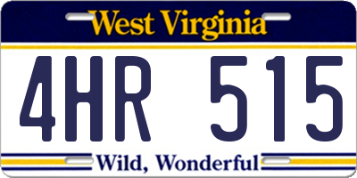 WV license plate 4HR515