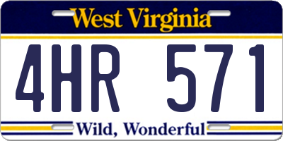 WV license plate 4HR571