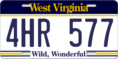 WV license plate 4HR577