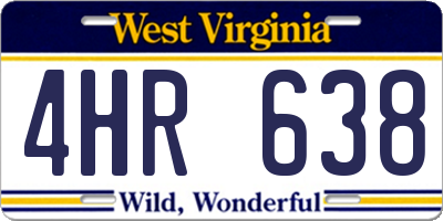 WV license plate 4HR638
