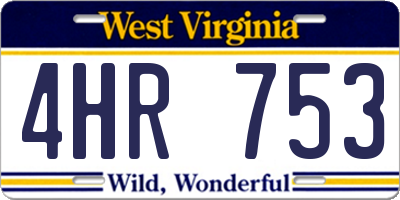 WV license plate 4HR753