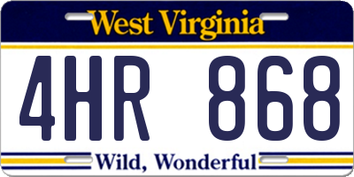 WV license plate 4HR868