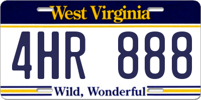 WV license plate 4HR888