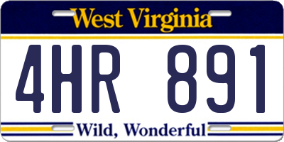 WV license plate 4HR891