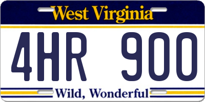 WV license plate 4HR900