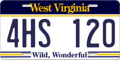 WV license plate 4HS120