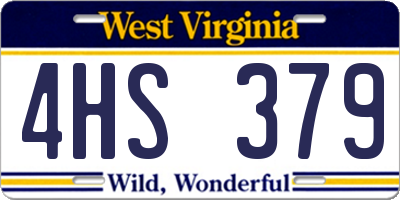 WV license plate 4HS379
