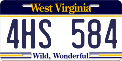 WV license plate 4HS584