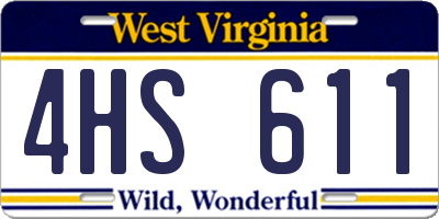 WV license plate 4HS611