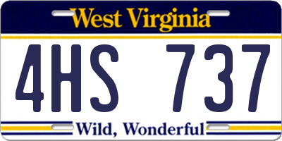WV license plate 4HS737