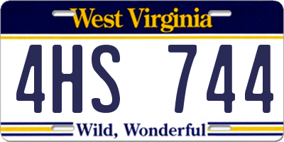WV license plate 4HS744