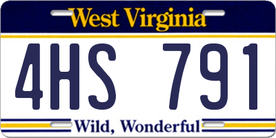 WV license plate 4HS791