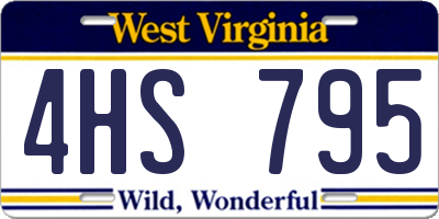 WV license plate 4HS795