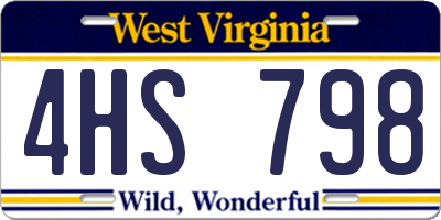 WV license plate 4HS798
