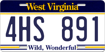 WV license plate 4HS891