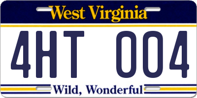 WV license plate 4HT004