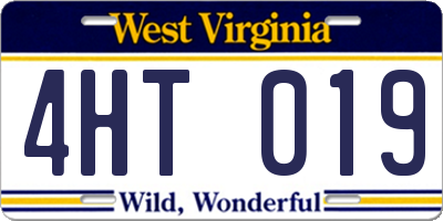 WV license plate 4HT019