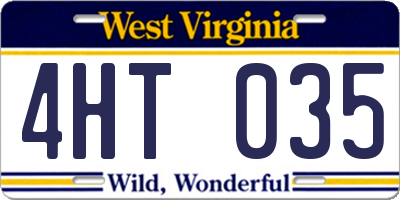 WV license plate 4HT035