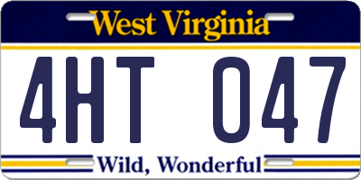 WV license plate 4HT047