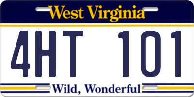 WV license plate 4HT101
