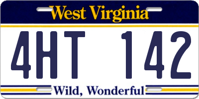 WV license plate 4HT142