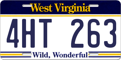 WV license plate 4HT263