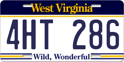WV license plate 4HT286