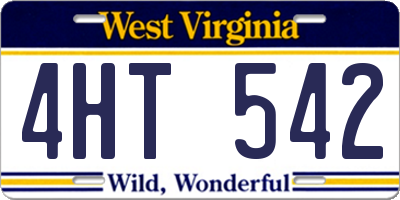WV license plate 4HT542
