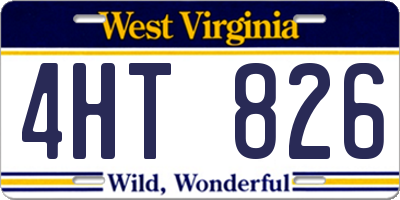 WV license plate 4HT826