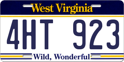 WV license plate 4HT923