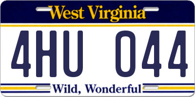 WV license plate 4HU044