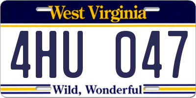 WV license plate 4HU047