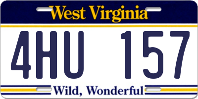 WV license plate 4HU157