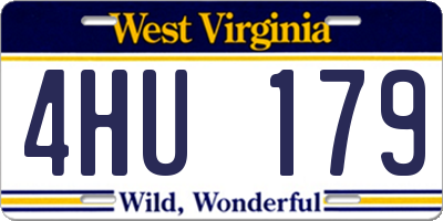 WV license plate 4HU179