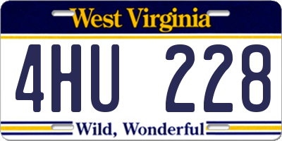 WV license plate 4HU228