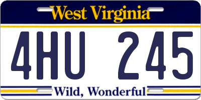 WV license plate 4HU245