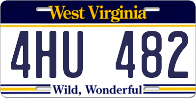 WV license plate 4HU482