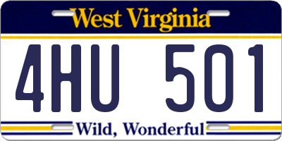 WV license plate 4HU501