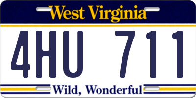 WV license plate 4HU711