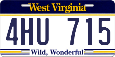 WV license plate 4HU715