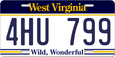 WV license plate 4HU799