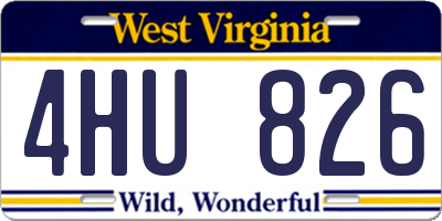 WV license plate 4HU826