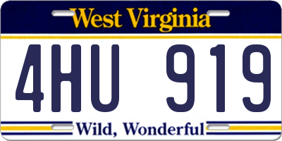 WV license plate 4HU919