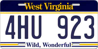 WV license plate 4HU923
