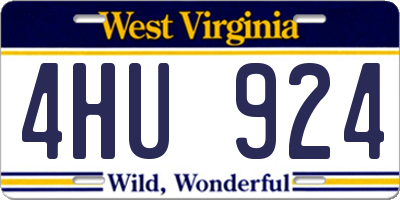 WV license plate 4HU924