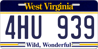 WV license plate 4HU939