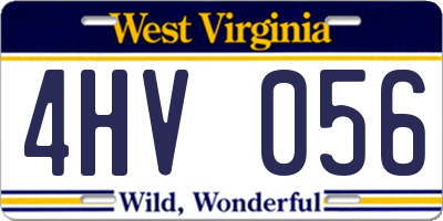 WV license plate 4HV056