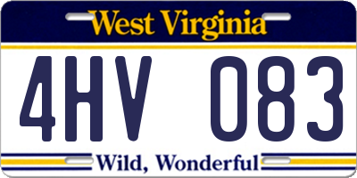 WV license plate 4HV083