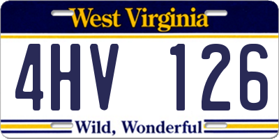 WV license plate 4HV126