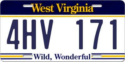 WV license plate 4HV171